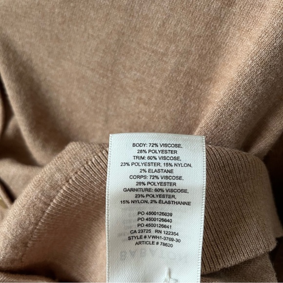 BABATON Parasol Tan V-Neck Button-Up Cardigan Sweater - Picture 9 of 9